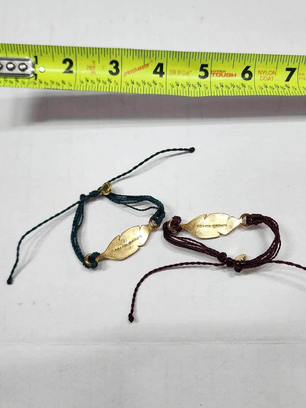 Pura Vida Bracelet Feather Leaf Lot Of 2 Red Blue Adjustable Boho Cord Stacking - Picture 5 of 5